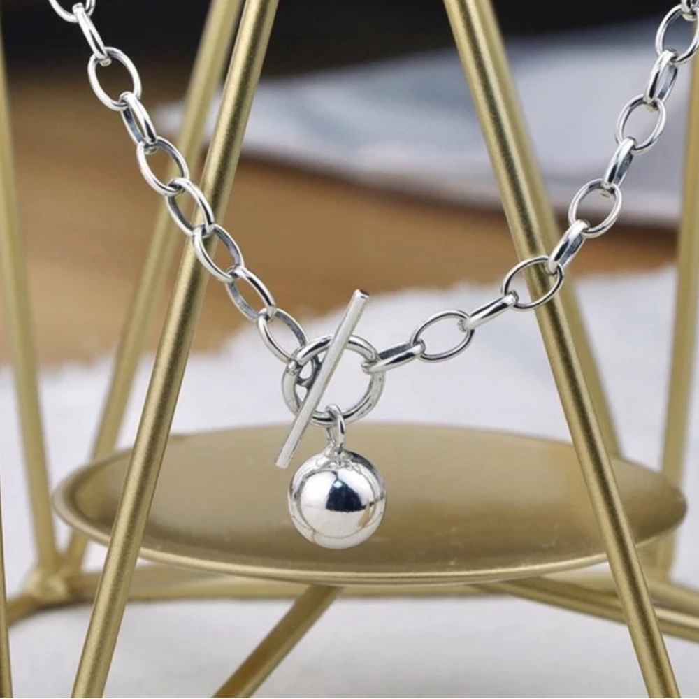 20” NEW 925 STERLING SILVER ROUND BEAD NECKLACE, NICE NECKLACE, CUTE NECKLACE - Picture 5 of 6